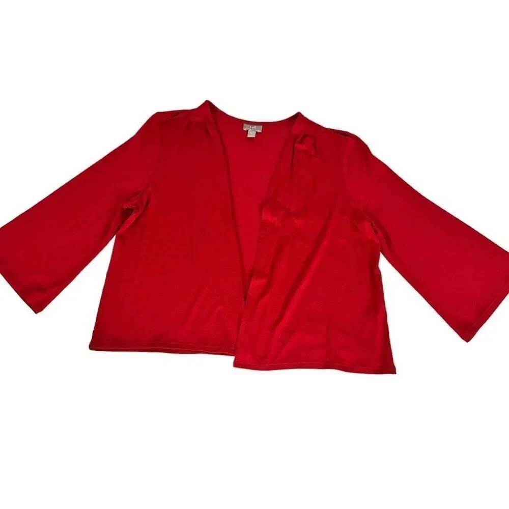 J Jill Wearever Collection Women’s Red Shrug Style Cardigan Size M